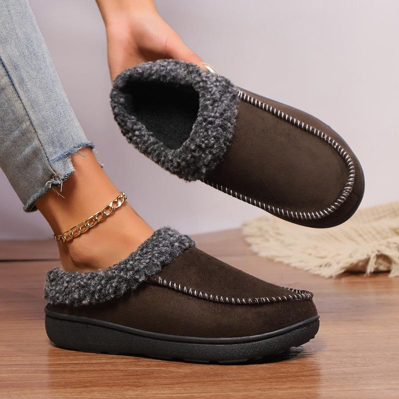 The New Shoes Are Warm, Thickened, Semi-enclosed Indoors and Come with Cotton Slippers for Home Use