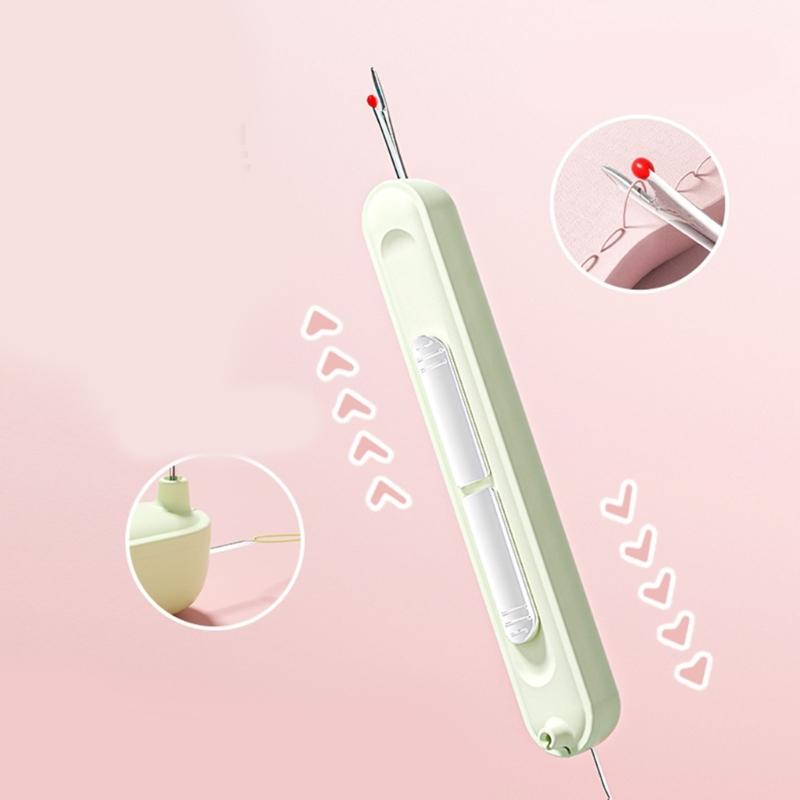 3 Pcs 2-in-1 Needle Threader Seam Ripper Stretchable Remover Tool Thread Remover for Craft Sewings Thread Removing