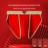 2025 Men's Big Red Triangle Pure Cotton Underwear - Antibacterial, Breathable, Sexy Gift for Benming Year or Wedding