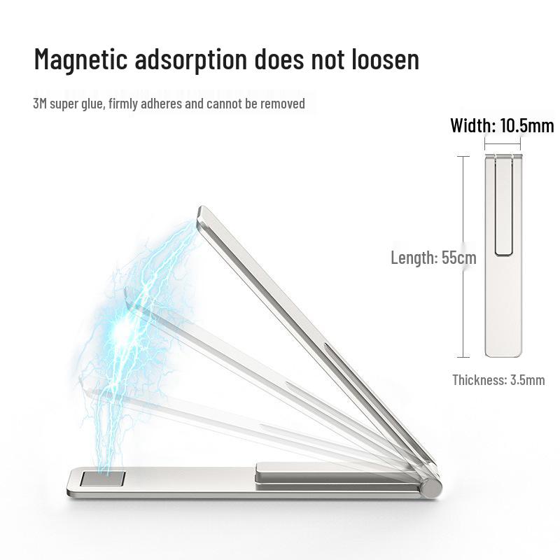 Magnetic Ultra-Thin Portable Phone Holder for Desktop and Stick-On Use
