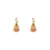 Pink opal gourd earrings women's light luxury flash zirconium ear buckles new Chinese retro explosive earrings
