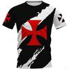 Fashionable Retro Templar 3D Printed Men's T-shirt Summer Casual Street Wear Couple T-shirt Short Sleeved Top