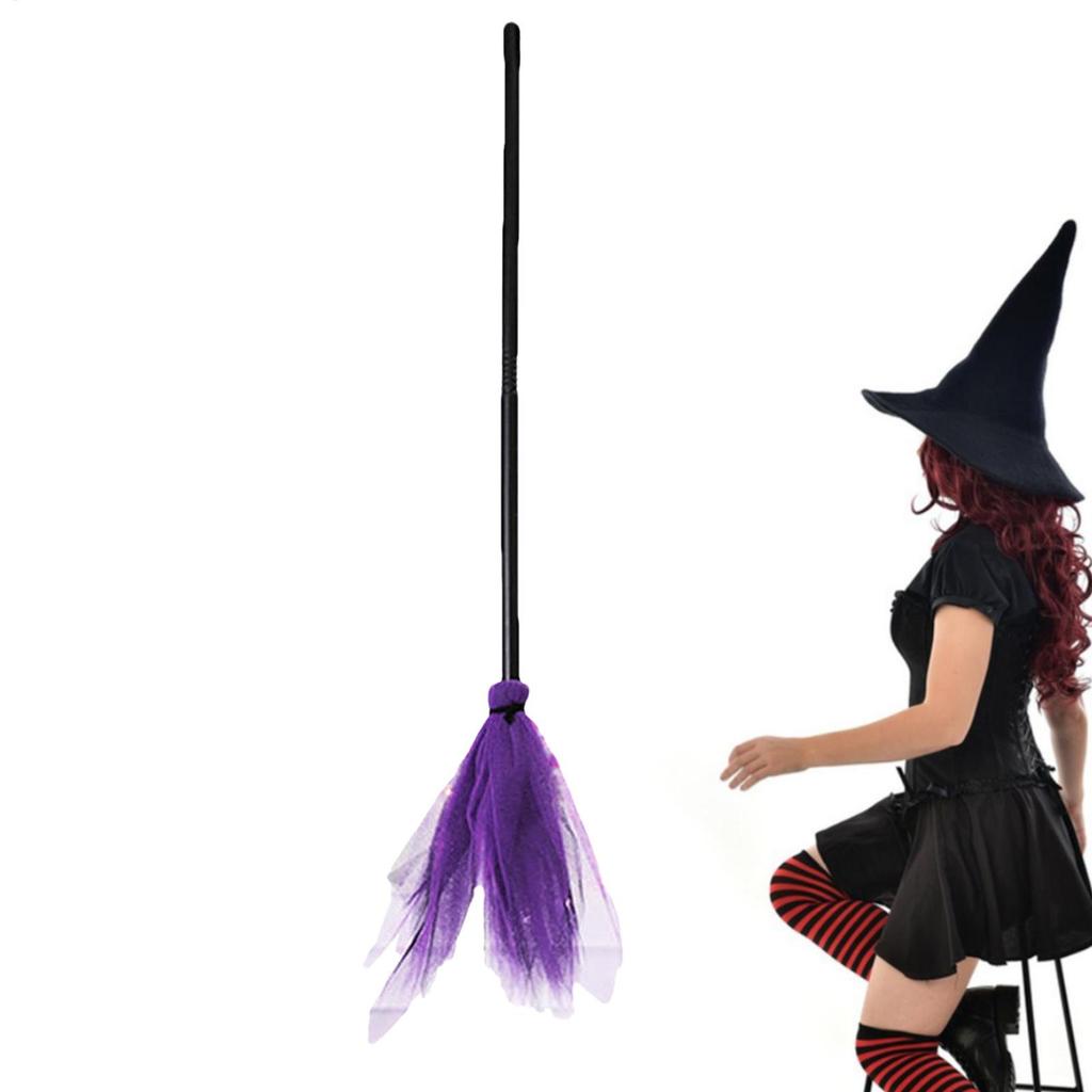 Boys Girls Halloween Witch Broom Masquerade Cosplay Costume Accessories Props For Kids Halloween Party Decorations 89cm Length