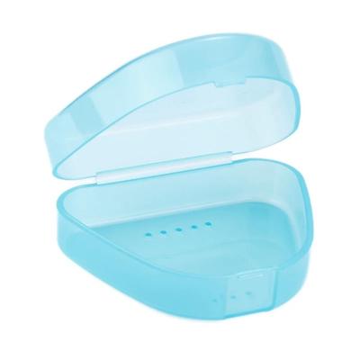 High Quality Snap-fit Catch Artificial Tooth Organizer Solid Color Keep Dry Denture Bath Box Portable Dental Sleeve Container