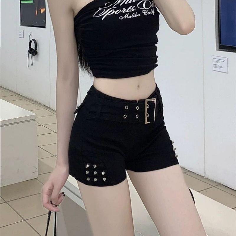 American Spicy Girl Low-Waist Elastic Denim Hot Pants - Women's Summer Slimming & Trendy Fit