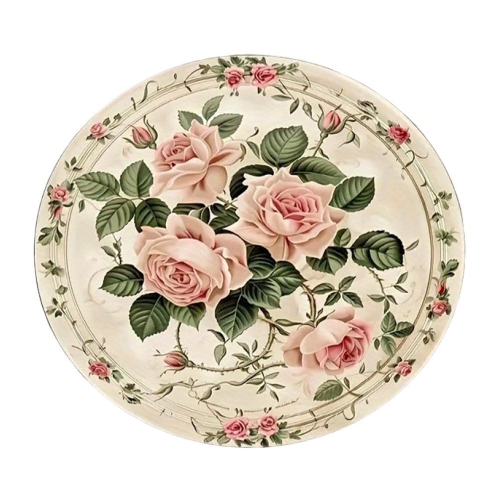 

Pastoral Flower Carpet Special-shaped Door Gasket Baby Crawl Blanket Cloakroom Pink flowers