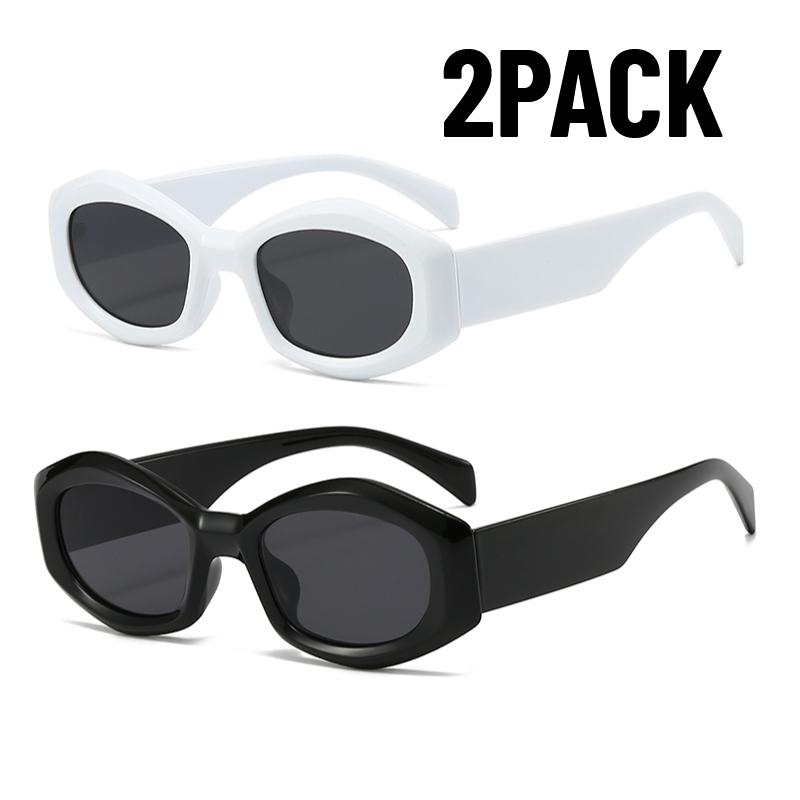 2PACK New Year Gift Sunglasses Woman Vintage Cat Eye Design Sun Glasses Female Spotrs Personality Cool Retro Pink Black UV400