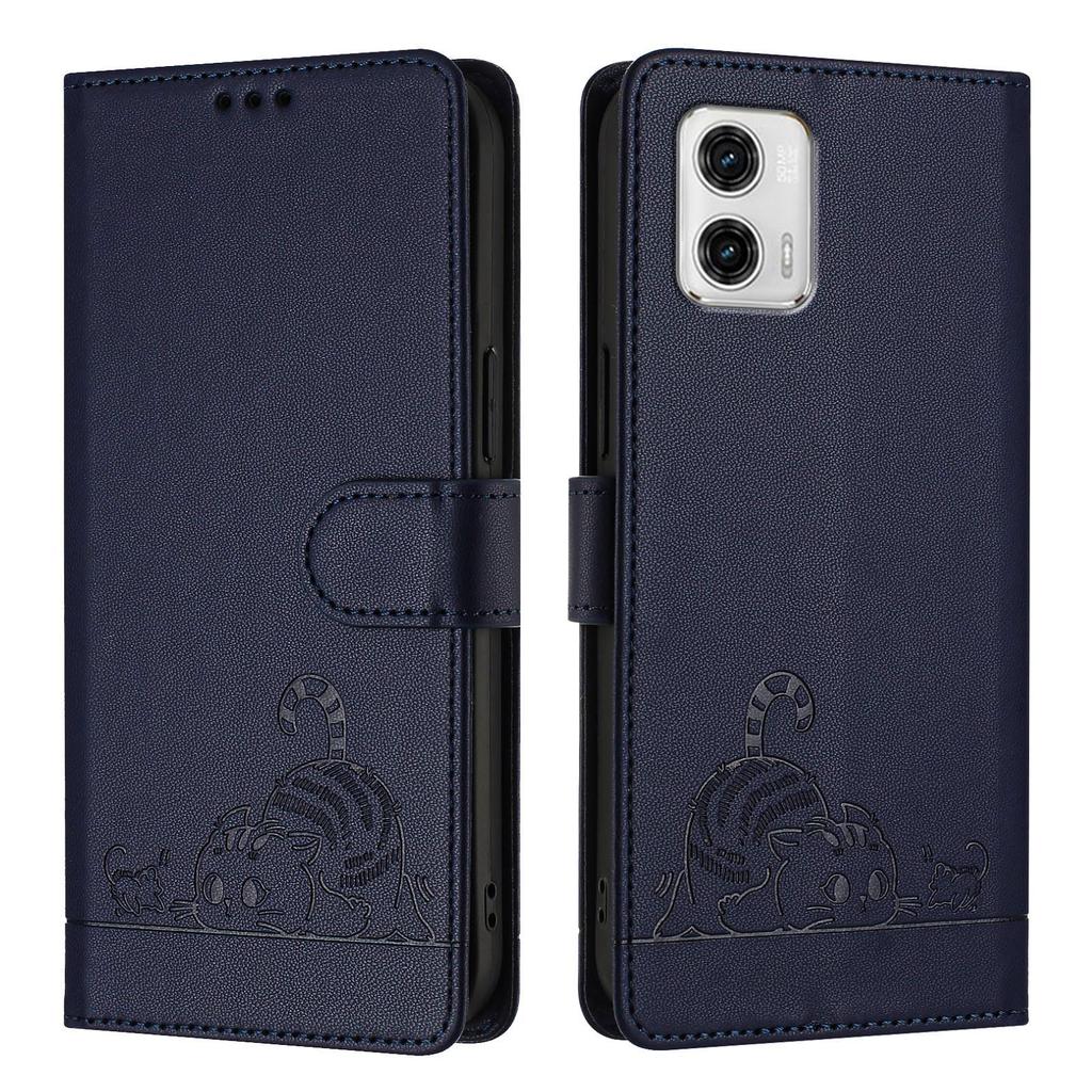 6-färgat PU-läder telefonplånboksfodral med katt-och-mus-mönster Fodral för Motorola Moto E13,E20,E30,E40,Moto G,Moto G Play,G04,G05,G13,G23,G53...