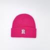 R mark Knitted Hat for Women's Letters In Autumn and Winter Thickened Pure Color Couple Warm Ear Protection Cold Hat for Men's Wool Hat