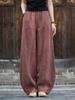 Women's Hemp Tie-Dye Distressed Lantern Pants: Cotton & Linen Zen Meditation Wear 26