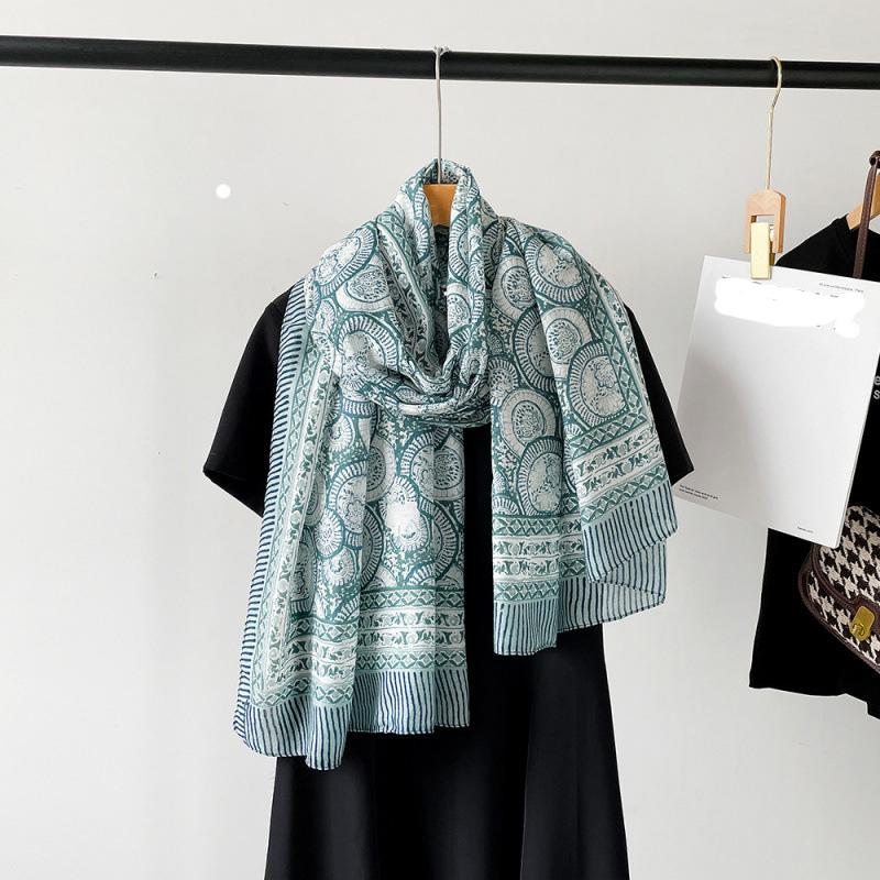 185 * 85cm Letní Dámský Nový Středně Dlouhý Šátek Šál Prodyšný Opalovací Módní Všestranný Prémiový Hedvábný Šátek