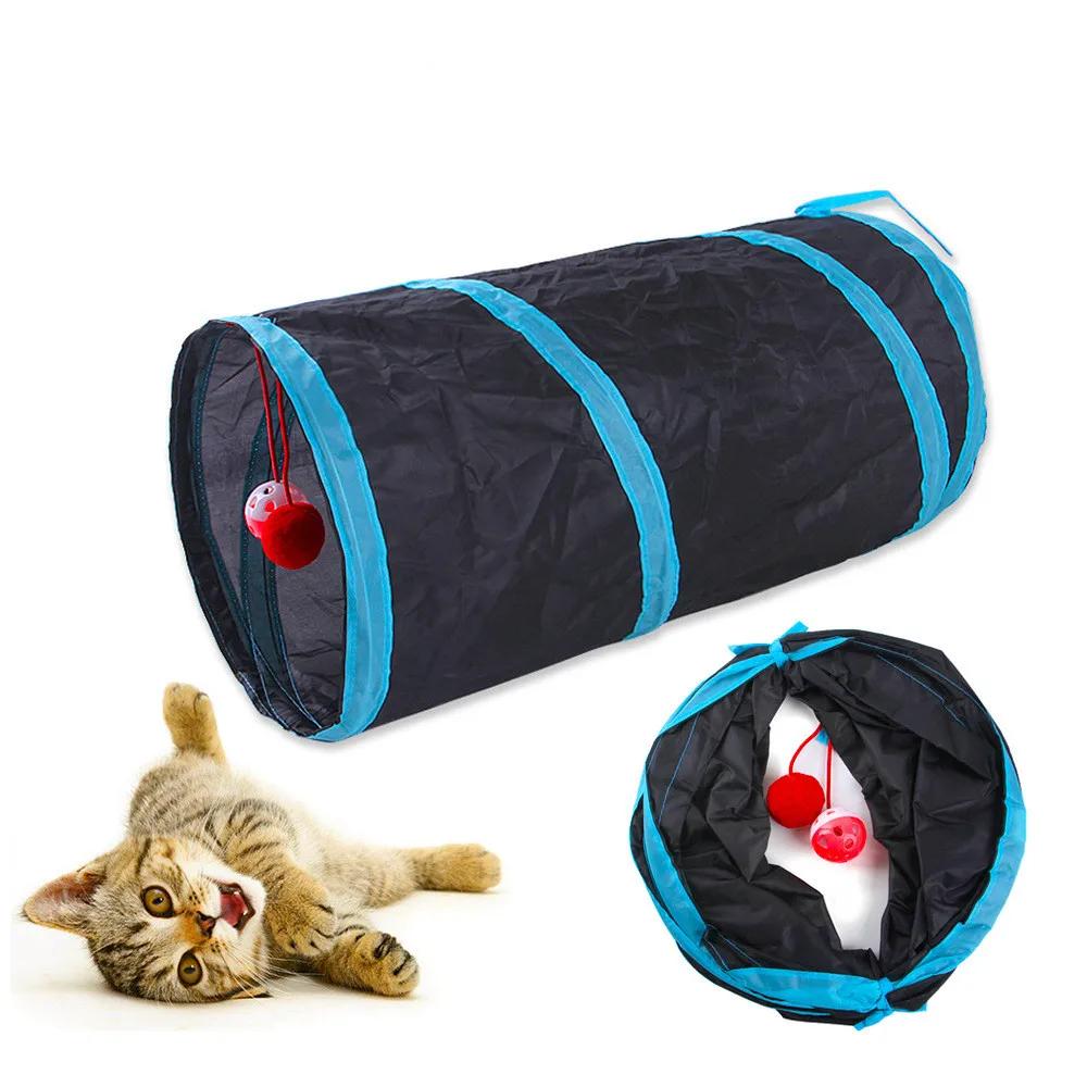 Hot Foldable Cat Tunnel Tube Interactive Fun Kitty Training Toy Boredom Buster for Puppy Kitten Pet Supplies Cat Accessory