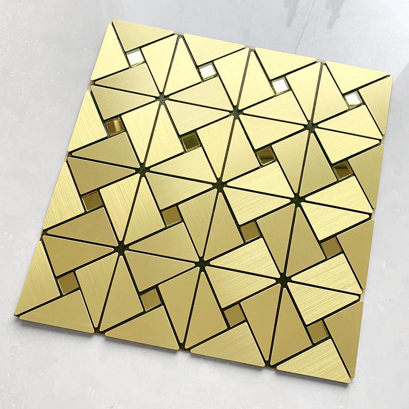 Aluminum-plastic Composite Mosaic Accent Wall Brushed Metal Glass Mosaic Accent Wall Decoration