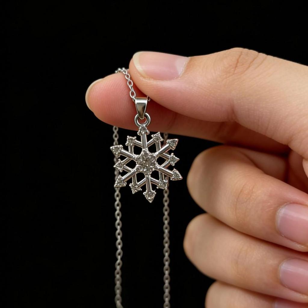 2025 Elegantes Schneeflocken-Halsband: Luxuriöse Klapperkette mit Herz – Perfektes High-End-Geburtstagsgeschenk