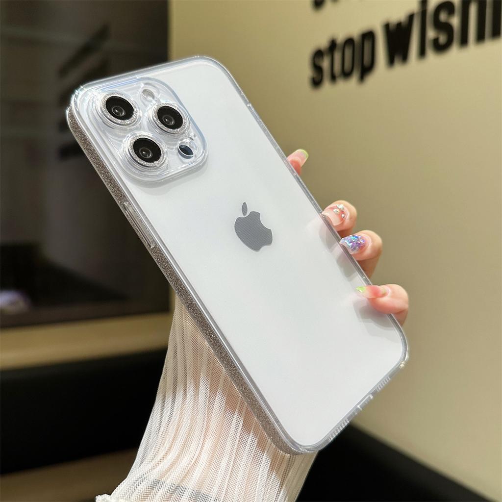 Husa transparentă cu sclipici este potrivită pentru Apple 16promax, iar husa simplă pentru iPhone14Plus este rezistentă la șocuri.