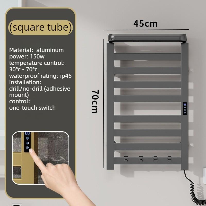 Wall Mounted Electric Heated Towel Rail Driving Sterilizer Large Bathroom Towels Dryer Thermostatic Waterproof Smart Towel Rack