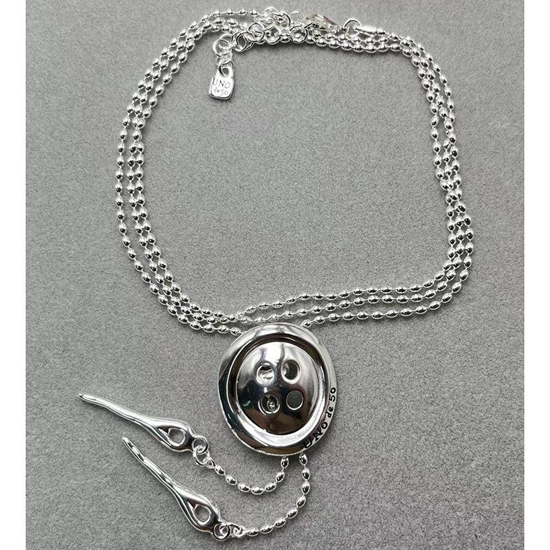 2023 UNOde50 European & American Best-Selling Geometric Button Necklace – Exquisite Romantic Women s Jewelry 90/10 см