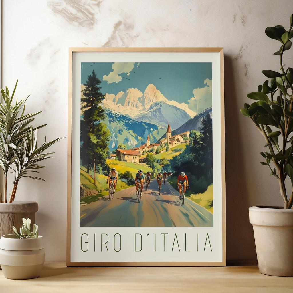 Vintage Cycling Poster Tour De France Print Bike Race Wall Art Cycling Gift Retro Sports Art Giro Italia Vuelta Espana Decor