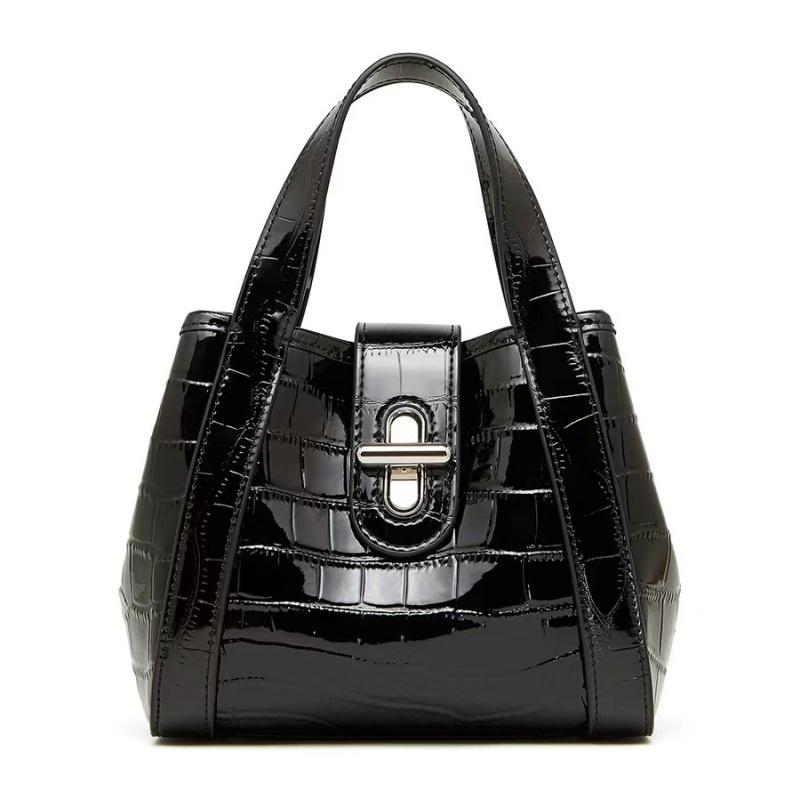 Women's Genuine Leather Alligator Pattern Handbag Niche Design Small Vegetable Basket Tote Commuter Crossbody Bag