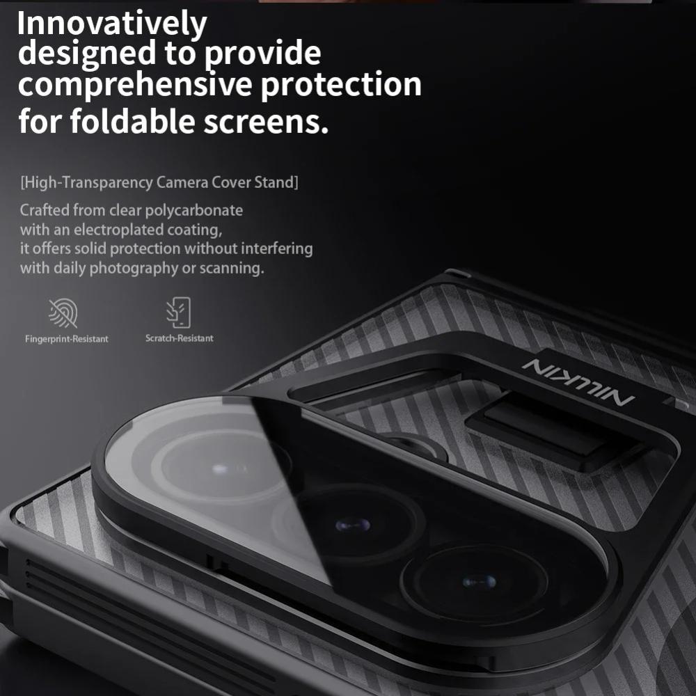 NILLKIN For Samsung Galaxy Z Fold 7 5G Case Magnetic Camshield Prop with S-Pen Case Transparency Camera Stand Cover Protection