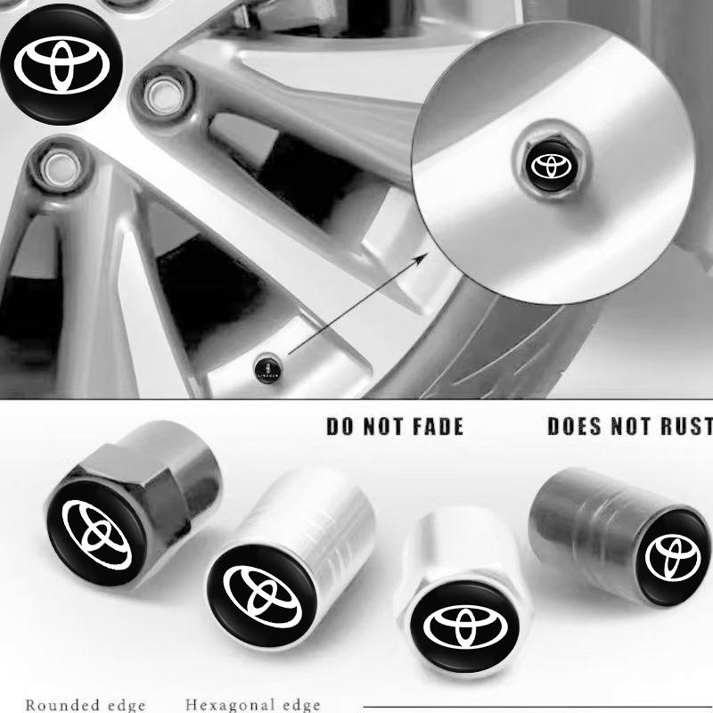 4Pcs Car Wheel Tire Valve Stem Cover Dustproof Cap For Toyota RAV4 Corolla Camry Frontier Supra C-HR Hilux Tacoma Prado Yaris