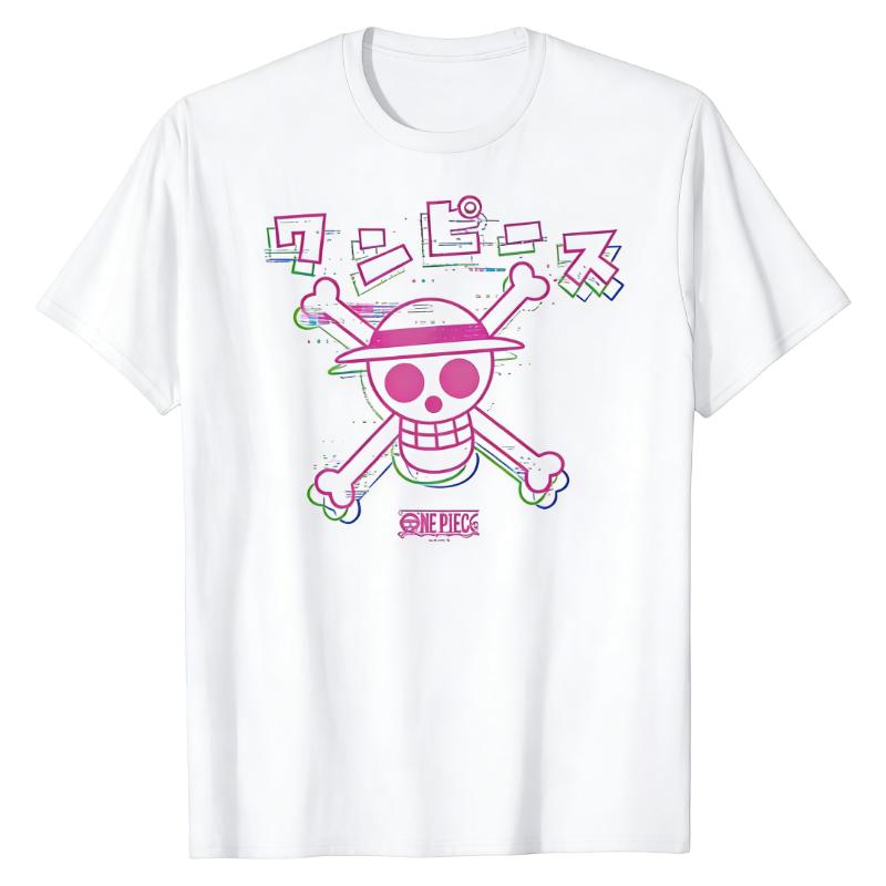 

Соломенная Шляпа Jolly Roger One Piece Футболка Пиратский Логотип Графический Принт Круглый Вырез Мягкая 100% Хлопок Повседневная Мода Уличный Стиль Топы S