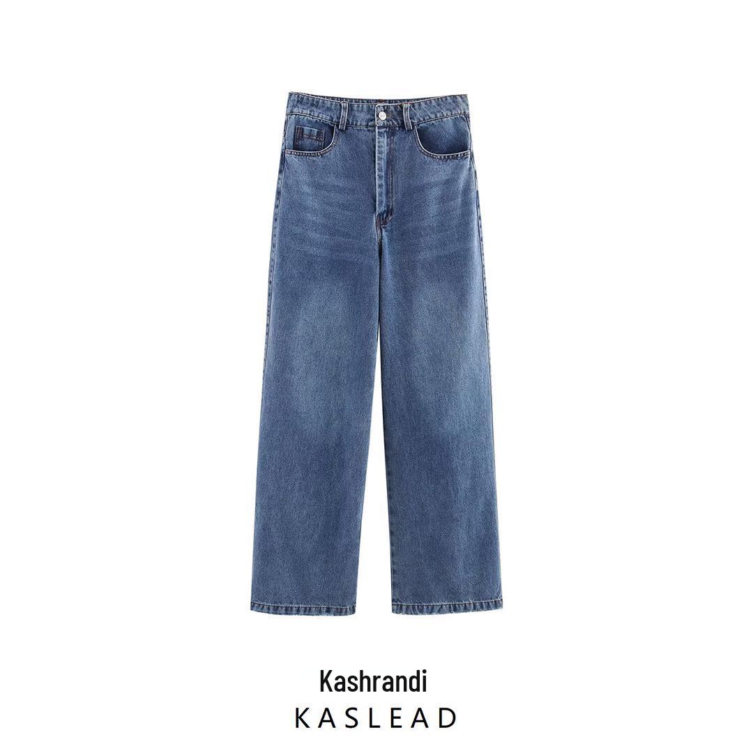 

Spring 2025 Women s European & American Style Mid-Waist Loose Jeans XS