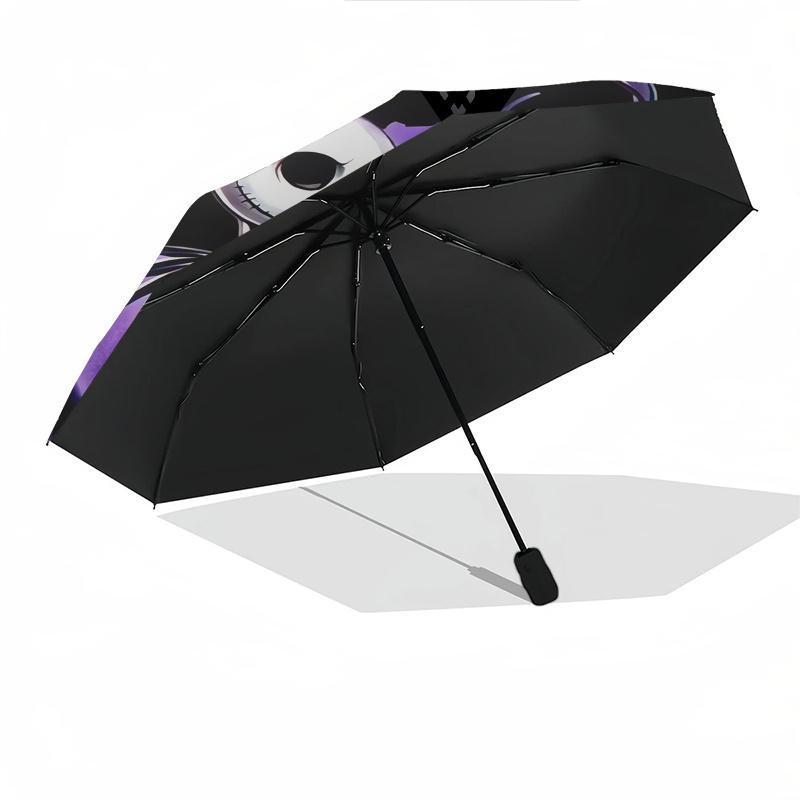 Jack SkellingtonSally Automatic Opening and Closing Umbrella - 8 Ribs Portable Folding Umbrella with Plastic Handle, Suitable for Leisure an