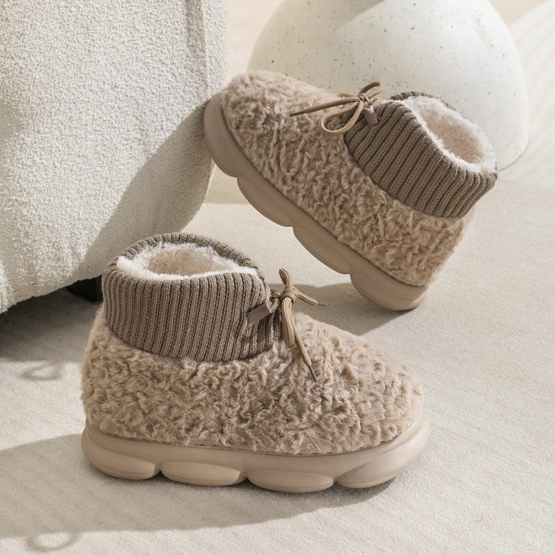 Cotton slippers autumn and winter Internet celebrities ins versatile warm and velvet outer wear EVA thick bottom bag head hair mop