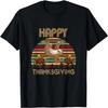 Funny Happy Thanksgiving Vintage Sloth Turkey Men Women Kid T-Shirt