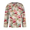 Women's Fashion Christmas Print Long Sleeve Knitted Cardigan Button Jacket