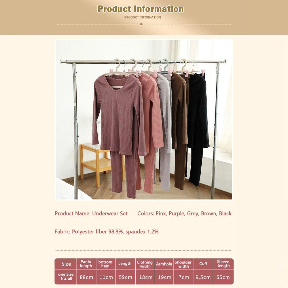 1 Set Breathable Thermal Underwear Highly Elastic Base Top Warm Shaping Clothes for Women