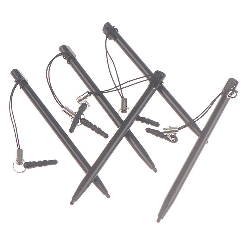 5Pcs Resistive Touch Screen Stylus Hard Tip Pen With Dust Plug Rope For Pos Mp4