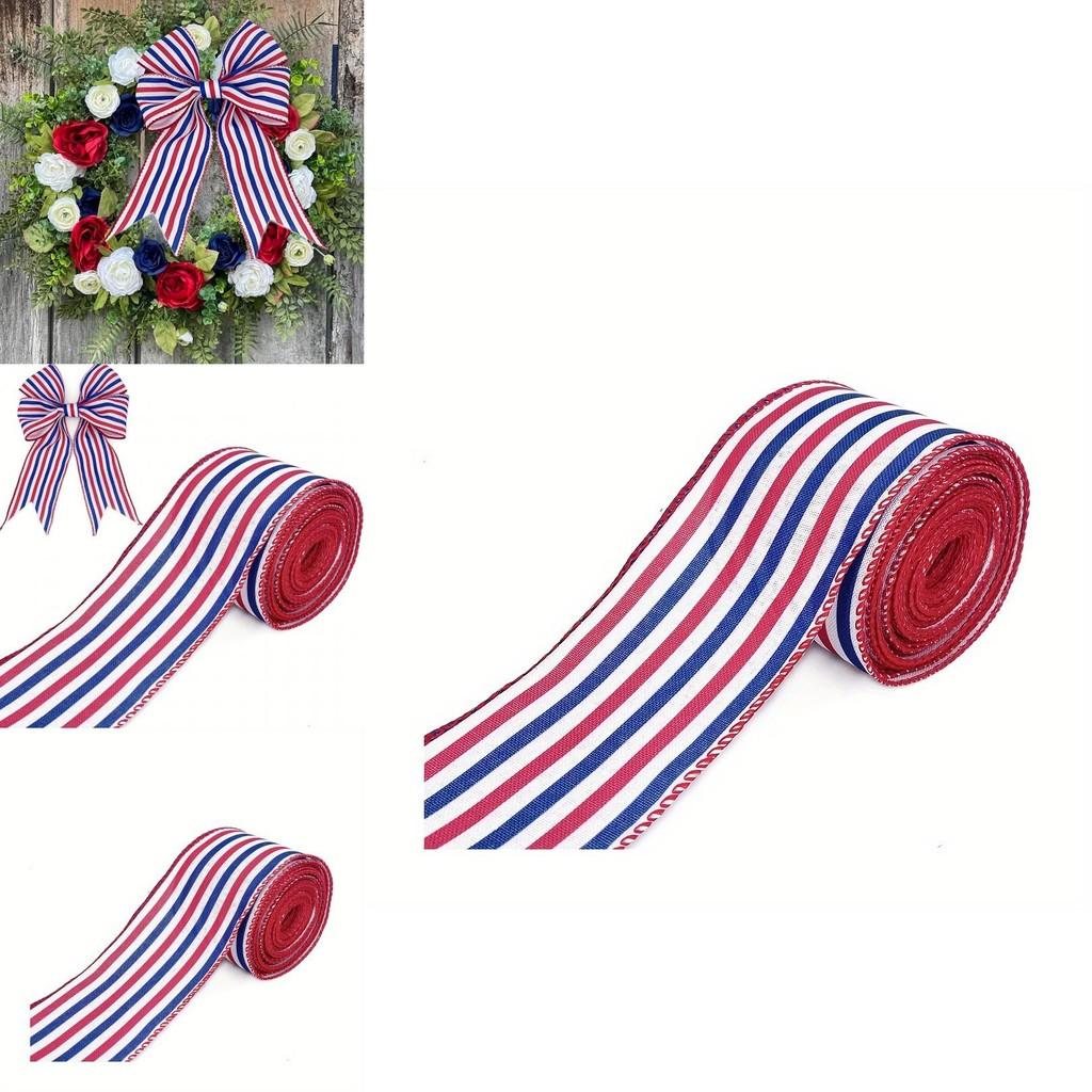 5 Yard Premium Independence Day Ribbon With Striking American Flag Stripes For Creative Party Setup Gifts And