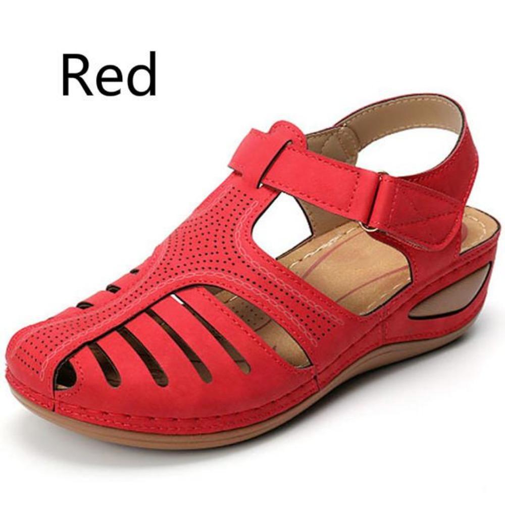Woman Sandals Summer Vintage Wedge Sandals Casual Cutout Loophole Women Shoes Female Ladies Platform Retro Sandalias Plus Size