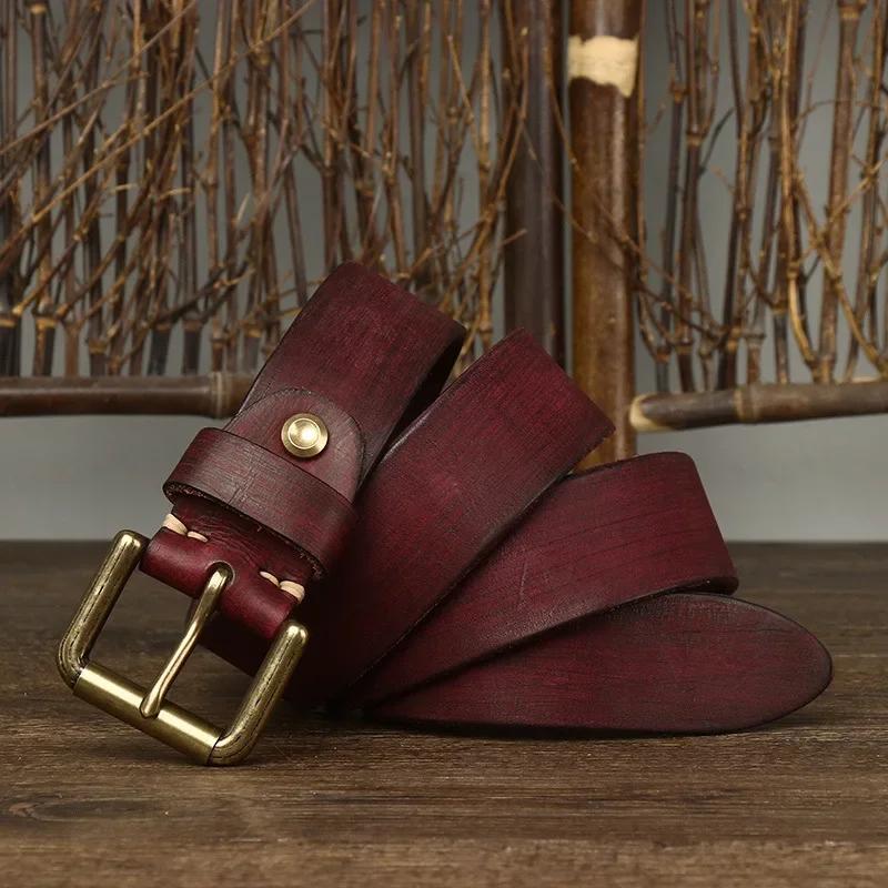 3.8CM Piele de Vacă Pură de Înaltă Calitate Curele din Piele Naturală pentru Bărbați Curea de Marcă Masculină Cataramă cu Pin Fantezie Vintage Blugi Cowboy Lux