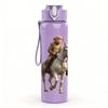 1PC Cowboy Riding Horse Art 750ml Color Plastic Sports Water Bottle Leakproof Flip Straw Lid Suitable for Sports Office Home Use