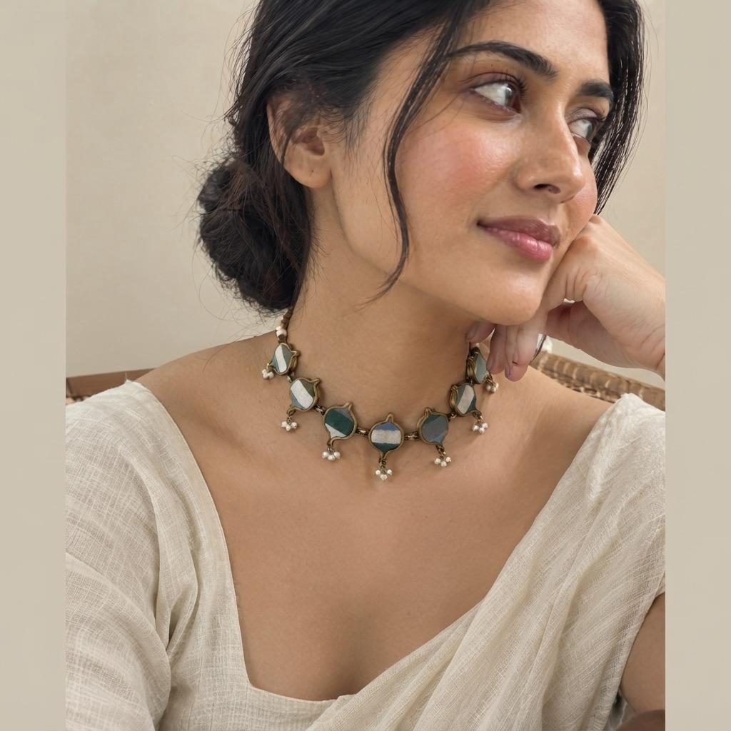 Wood Choker Necklace Box Chain Casual Fashion Jewelry
