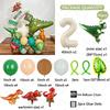 45pcs Jungle Dinosaur Party Balloons Set Mini Dinosaur Balloon Cream White Number Ballon Kids 1 2 3 4 5Year Birthday Party Decor