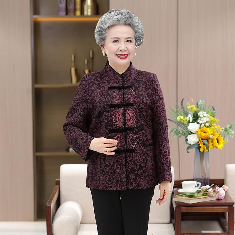 

Куртка женская весенняя одежда новая весенняя одежда для пожилой женщины 5XL (145-77.5kg recommended) красный