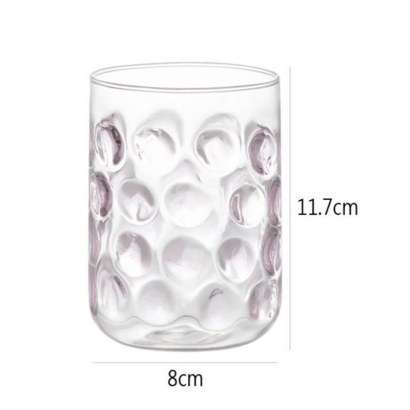 BRCreative Polka Dot Glassware Juice Red Wine Glasses Drinking Glasses Rise-and-fall Wave Points Coffee Mug Cocktail GlassEY