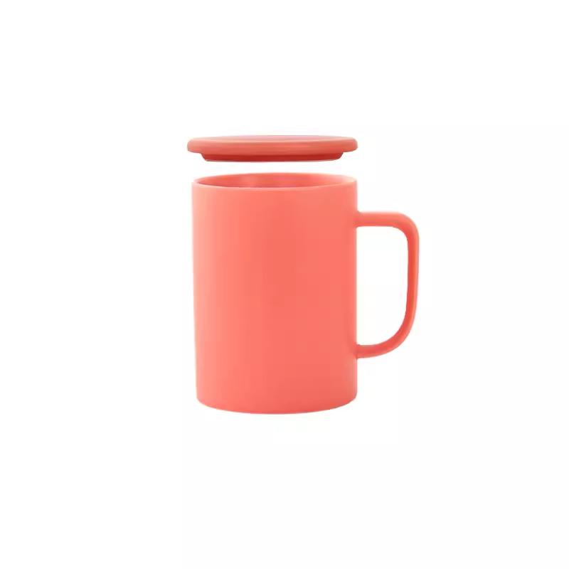 Large European-Style Matte Black Ceramic Mug with Spoon