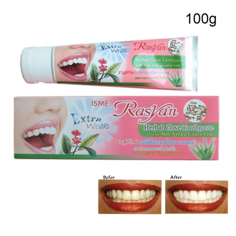 Rasyan - Dentifricio Erboristico Extra Bianco ai Chiodi di Garofano con Aloe Vera e Foglia di Guava