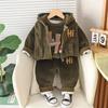 Baby Boys Clothing Set Autumn Winter Cartoon Thick Hooded Jacket Coat Pants 3Pc Suit for Kids Warm Outfits