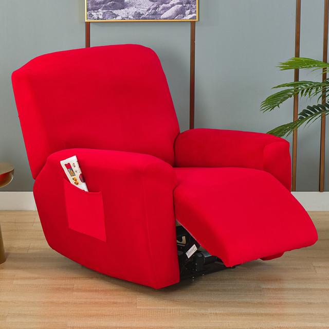 Wing Chair Cover Velvet Plush High Stretch Slipcovers For Wingback Chairs Slipcover Washable Armchair Protector Cover