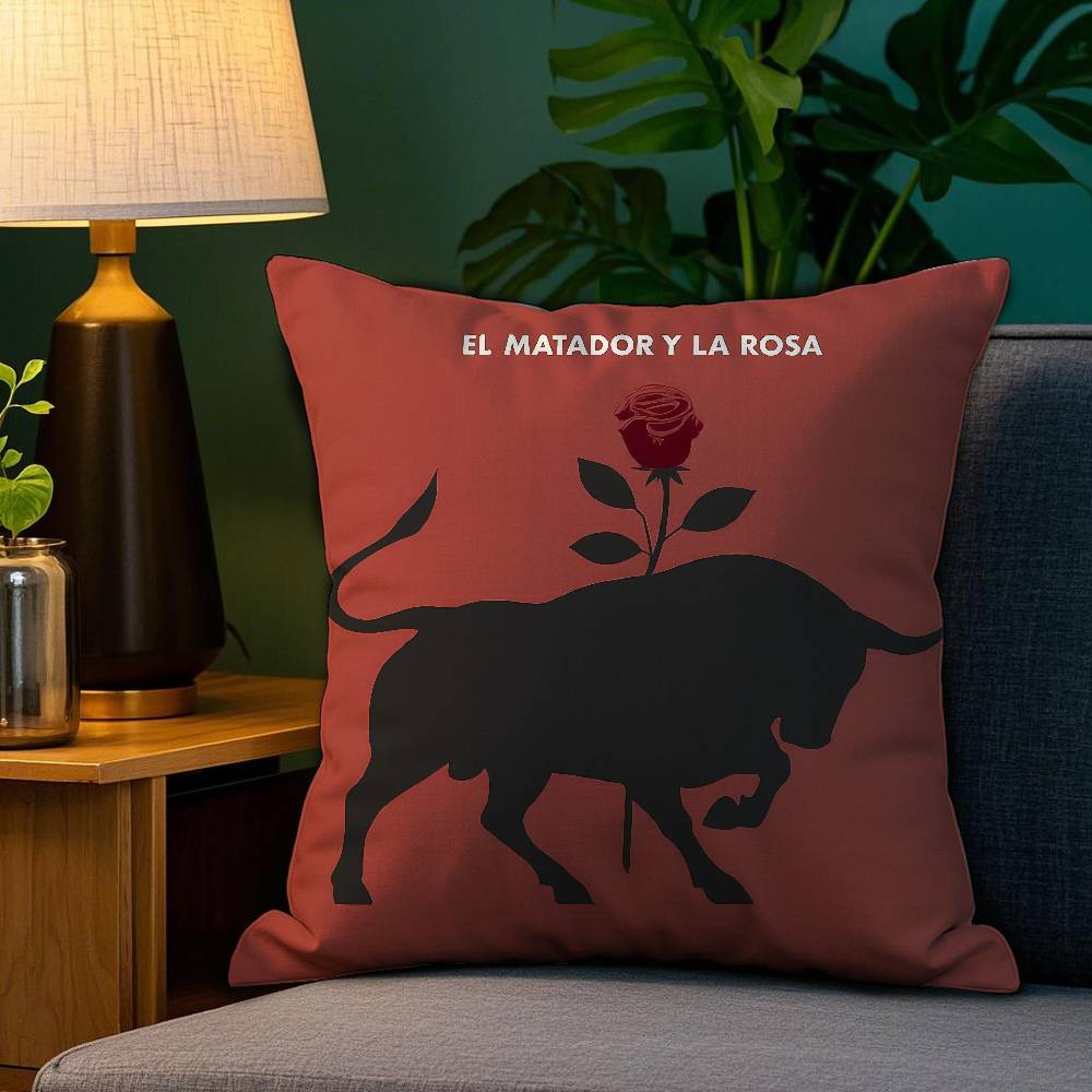 Spanisches Stierrennen Kissenbezug Plüschstoff Weich Beidseitiger Druck Sofakissenbezug Dekokissenbezüge