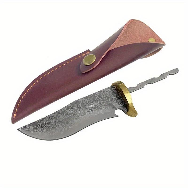 Damaststahl Schmiedeklinge Halbfabrikate Messerrohlinge DIY Messerrohling Schneidemesser mit Kupferstreifen Zubehör