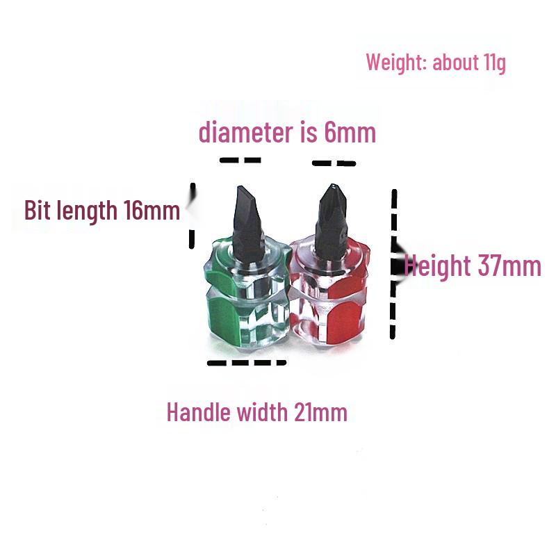 6mm Mini Two-Way Magnetic Screwdriver – Phillips & Flathead, Ultra-Short Shank