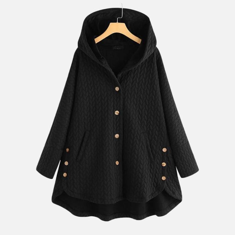 Women's Casual Loose Hooded Jacket for Spring and Autumn Regular Fit Long Style