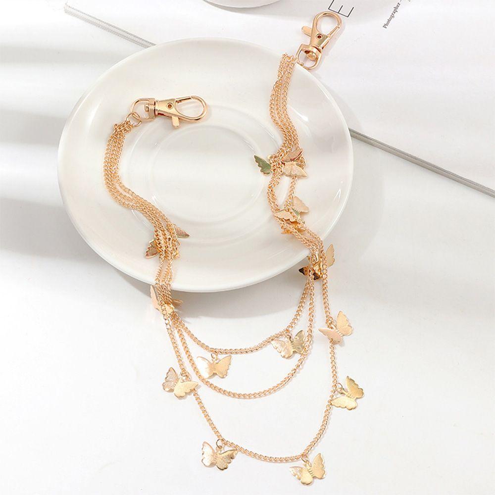 Waist Belt Multi Layer Women Punk HipHop Butterfly Belts Pants chain Waistband Waist Chain